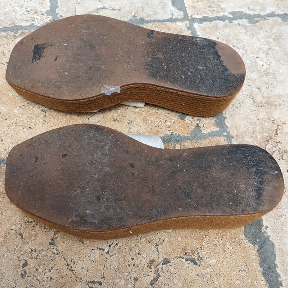 REDUCED !!! CHLOE WOODY CLOTH WEDGES - Picture 7 of 7